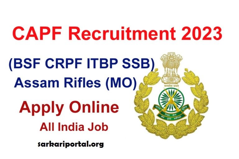 CAPF Medical Officer Recruitment 2023 Notification Latest Apply Online For 297 Post