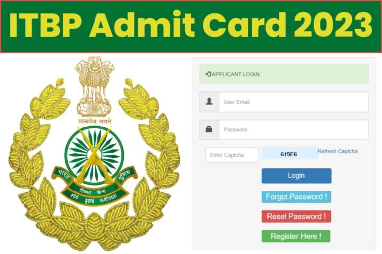 ITBP Admit Card 2023 आइटीबीपी कांस्टेबल हेड कांस्टेबल एएसआई एडमिट कार्ड जारी, यहां से करें डाउनलोड