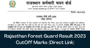 Rajasthan Forest Guard Result