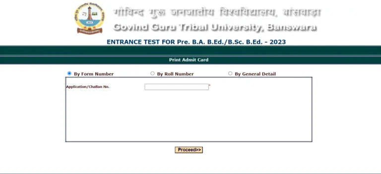 Rajasthan PTET Admit Card Download 2023